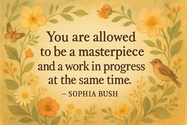 You are allowed to be a masterpiece and a work in progress at the same time.